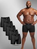 Kit com 5 Cueca Boxer Long Plus Size Antimicrobiana BRAVTO