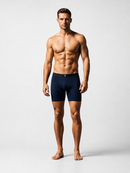 Cueca Boxer Long Antimicrobiana Azul Marinho BRAVTO