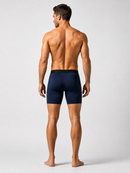 Cueca Boxer Long Antimicrobiana Azul Marinho BRAVTO