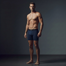 Kit com 5 Cueca Boxer Long Antimicrobiana Preta e Marinho BRAVTO