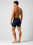 Cueca Boxer Long Antimicrobiana Azul Marinho BRAVTO