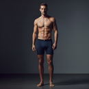 Kit com 5 Cueca Boxer Long Antimicrobiana Preta e Marinho BRAVTO