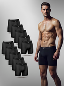 Kit com 10 Cueca Boxer Long Antimicrobiana Preta BRAVTO