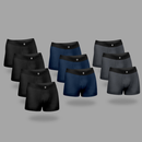 Kit com 10 Cueca Boxer Microfibra Classic Azul, Chumbo e Preto BRAVTO